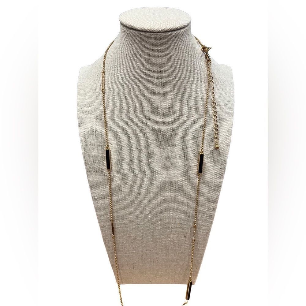 Kate Spade 34” gold, black and pave CZ necklace. Excellent condition! NWOT - Picture 2 of 9